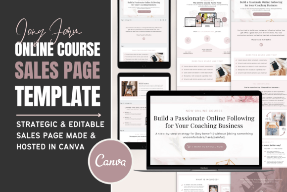 Download Course Sales Page Template Canva - Premium Resources